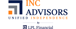 Inc Advisors Unified Independence logo text, all caps, with partial layered box