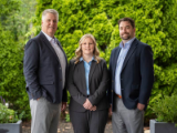 McCormick Private Wealth financial advisors Wayne McCormick (left), Michelle Lauder, and Bo Denniston