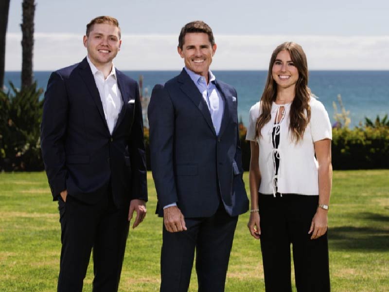 Financial advisor Don A. Harrell (center), Blake Davidson (left), and Client Services Manager Cate Harrell (right)