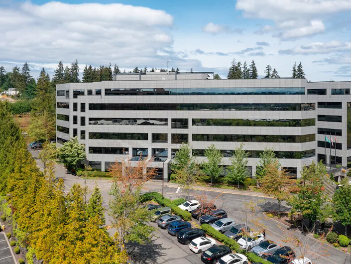 exterior aerial view of LPL Financial Linsco office building in Lynnwood, Washington