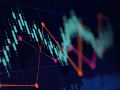 dark digital electronic graph displaying several line graphs for stock market