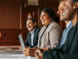 Team talking in meeting