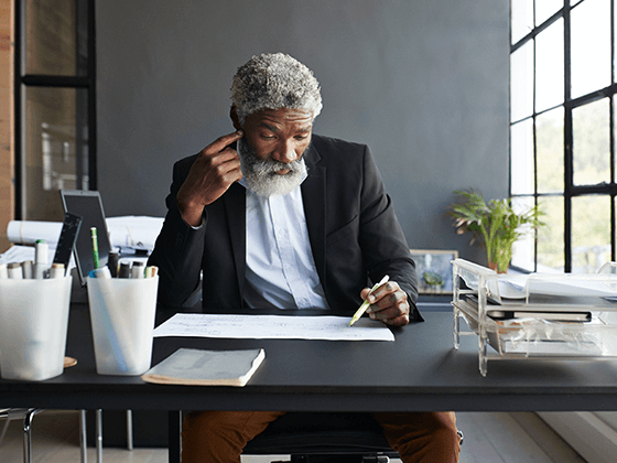 person working at a desk