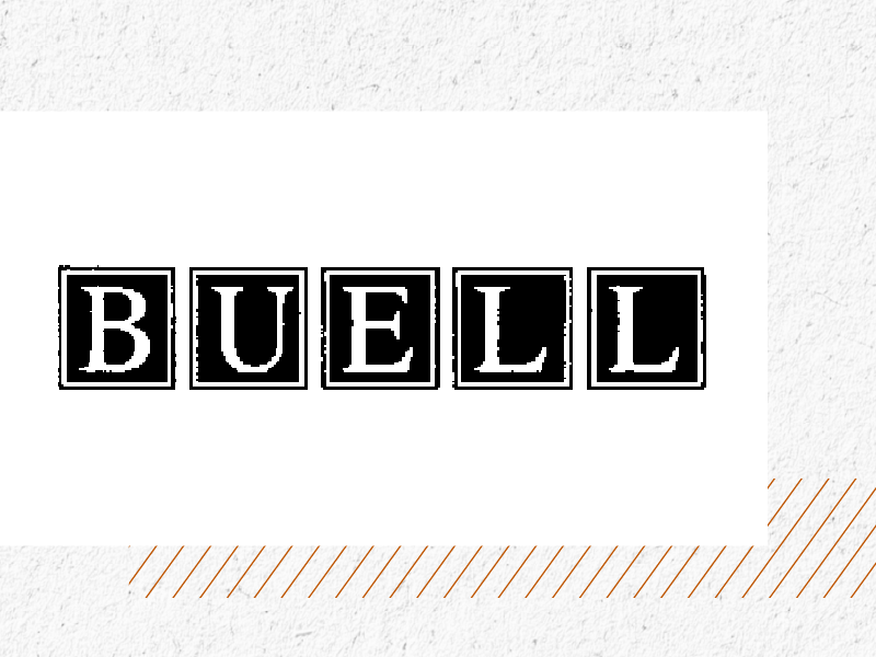 BUELL logo formed with block letters in all caps.