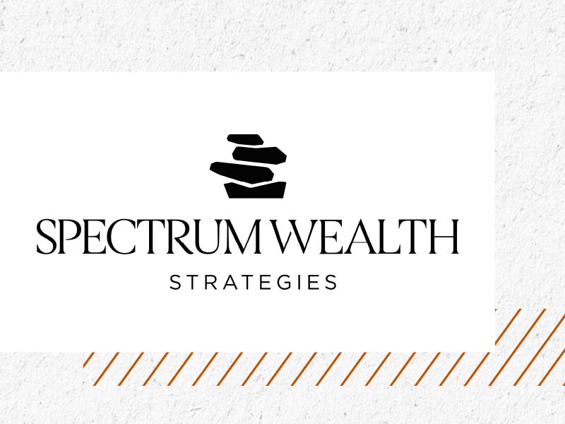 Spectrum Wealth Strategies text logo with four stacked boulders on the top.