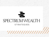 Spectrum Wealth Strategies text logo with four stacked boulders on the top.