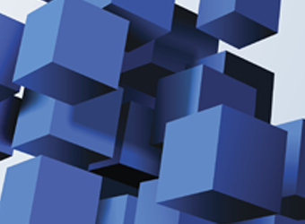 blue floating blocks in 3D image