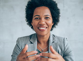 smiling African American business woman image