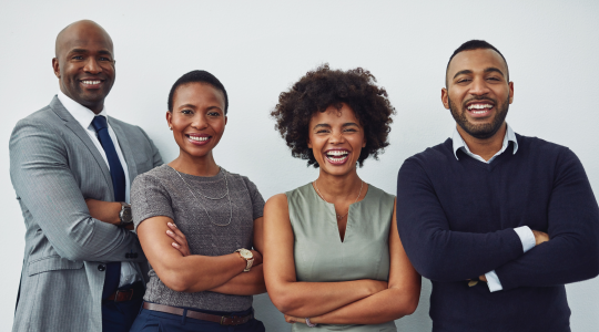 two women, two men, black financial advisor community